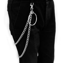 Load image into Gallery viewer, Street Big Ring Pendant Key Chain Metal Wallet Chain Silver Rock HipHop Punk Hook Biker Trousers Pant Waist Link Belt Jewelry
